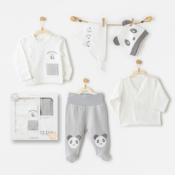 Andywawa AC26020 Keep Smiling 5'Li Hastane Çıkışı Grey