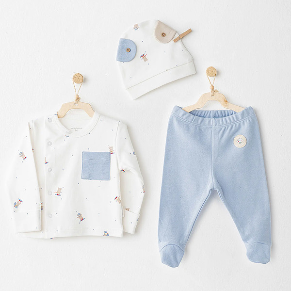 Andywawa AC26073 Hat Set Rainbow 3'Lü Zıbın Takım Blue