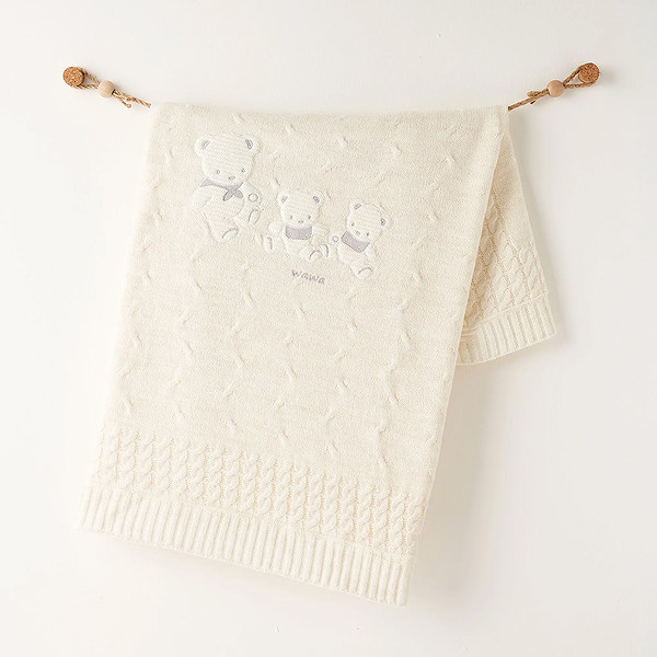 Andywawa AC26341 Triko Battaniye 85X100 Ekru