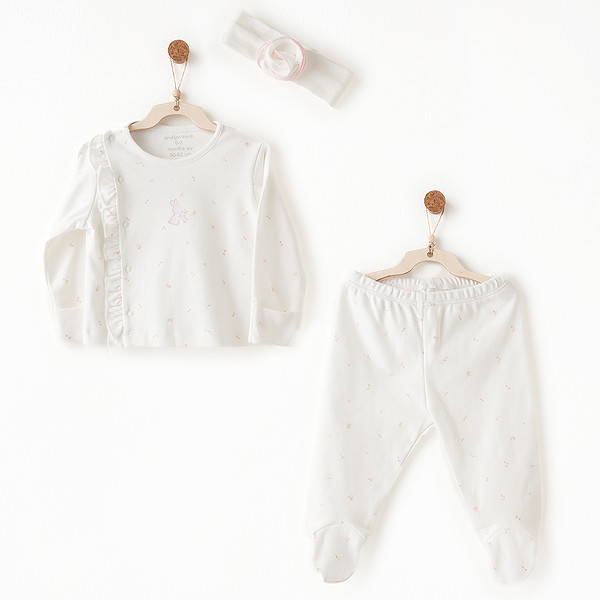 Andywawa AC26509 Summer Time 3Lü Takım Ekru