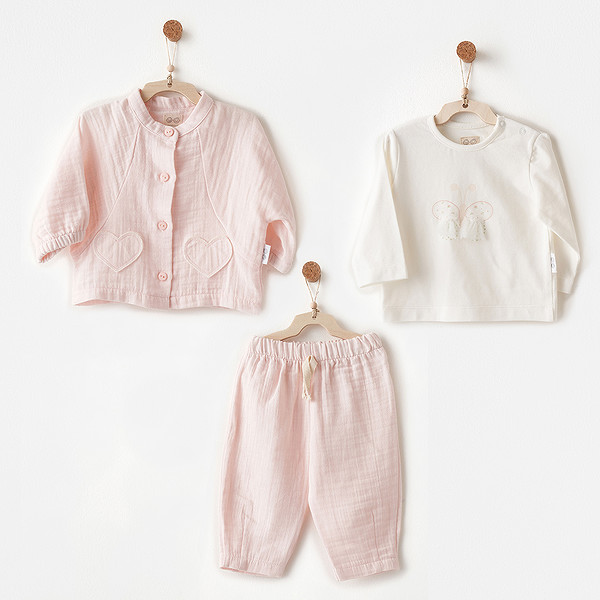 Andywawa AC26621 Lovely Day 3Lü Takım Pink