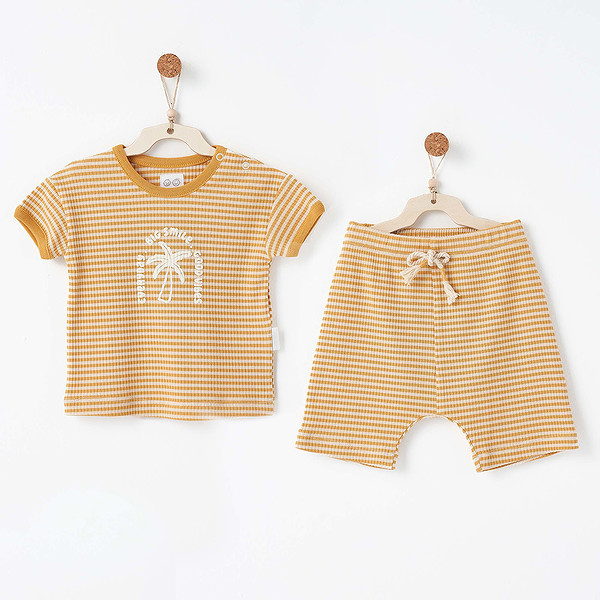 Andywawa AC26672 Bamboo Striped 2Li Takım Mustard