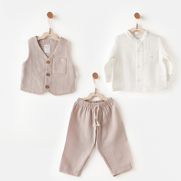 Andywawa AC26734 Relax Time 3Lü Takım Beige