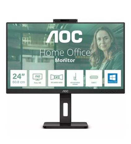 23.8 Aoc 24P3CW Ips 4MS 75Mhz 1Xhdmı 1Xdp Usb Type-C RJ45 Fhd 1920X1080 Webcam Hoparlör Çerçevesiz Pıvot Vesa Siyah