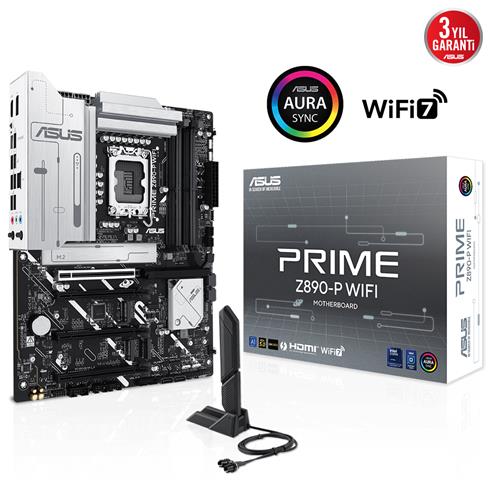 Asus Prıme Z890-P Wıfı Ddr5 8666MT/S 1Xhdmı 1Xdp 1Xusb Type-C 4XM.2 Atx 1851P (Intel Ultra Processors Serıes 2)