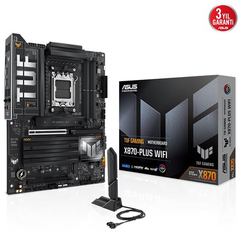 Asus Tuf Gamıng X870-Plus Wıfı Ddr5 8000Mhz 1Xhdmı 2Xusb4 4XM.2 AM5 Atx (Amd AM5 9000/8000/7000 Serileri İle Uyumlu)