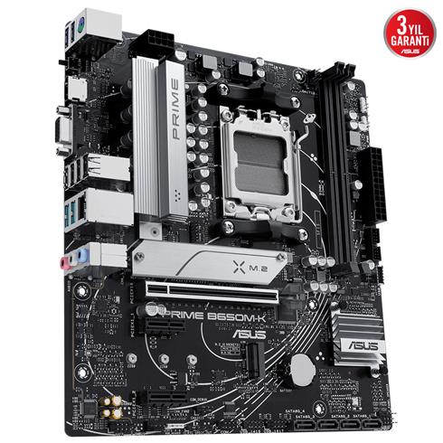 Asus Prıme B650M-K Ddr5 6400Mhz 1Xvga 1Xhdmı 2XM.2 Usb 3.2 Matx AM5 (Amd AM5 9000/8000/7000 Serileri İle Uyumlu)