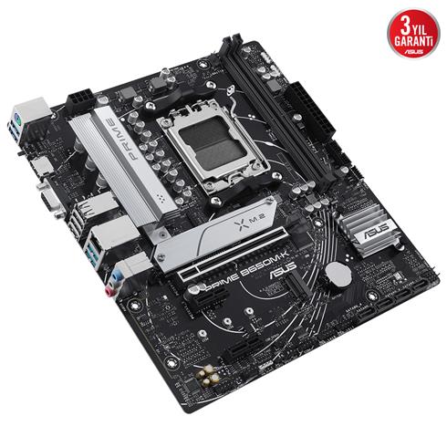 Asus Prıme B650M-K Ddr5 6400Mhz 1Xvga 1Xhdmı 2XM.2 Usb 3.2 Matx AM5 (Amd AM5 9000/8000/7000 Serileri İle Uyumlu)