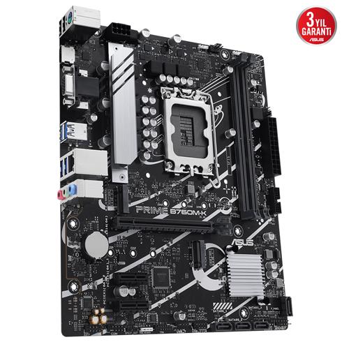 Asus Prıme B760M-K Ddr5 8000Mhz 1Xvga 1Xhdmı 2XM.2 Usb 3.2 Matx 1700P (12. / 13. VE 14. Nesil İşlemci Uyumlu)