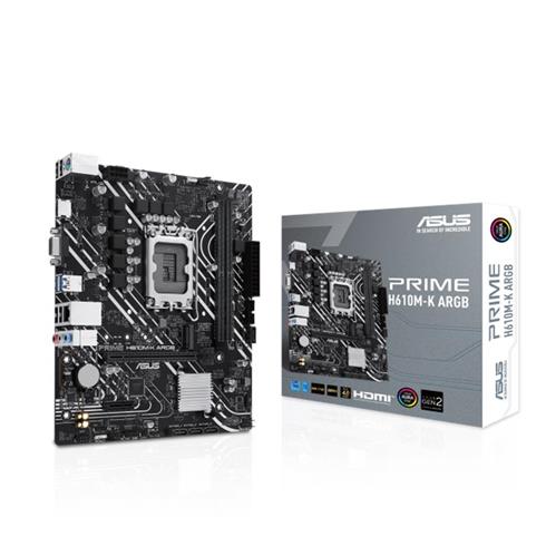 Asus Prıme H610M-K Argb Ddr5 5600Mhz 1Xvga 1Xhdmı 1XM.2 Usb 3.2 Matx 1700P (12. / 13. VE 14. Nesil İşlemci Uyumlu)