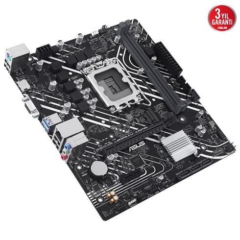 Asus Prıme H610M-K Argb Ddr5 5600Mhz 1Xvga 1Xhdmı 1XM.2 Usb 3.2 Matx 1700P (12. / 13. VE 14. Nesil İşlemci Uyumlu)