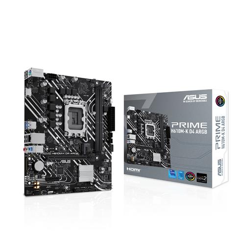 Asus Prıme H610M-K D4 Argb Ddr4 3200Mhz 1Xhdmı 1XM.2 Usb 3.2 Matx 1700P (12. / 13. VE 14. Nesil İşlemci Uyumlu)