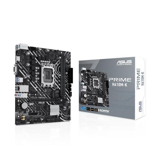 Asus Prıme H610M-K Ddr5 5600Mhz 1Xvga 1Xhdmı 1XM.2 Usb 3.2 Matx 1700P (12. / 13. VE 14. Nesil İşlemci Uyumlu)