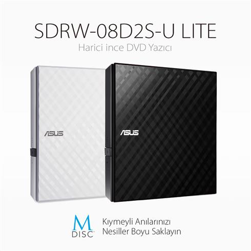Asus Sdrw-08D2S-U Lıte Usb2.0 Dvd- RW Harıcı Sıyah