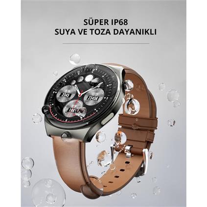 Aukey SW-2U-GY Akıllı Saat 3.6CM Amoled Ekran VE 15 Gün Pil Ömrü IP68 Gri
