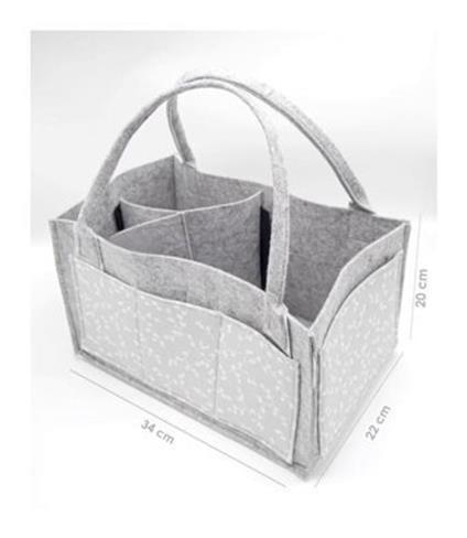 Babyjem Keçe Anne Bebek Bakım Çantası 772 Gri Çiçek