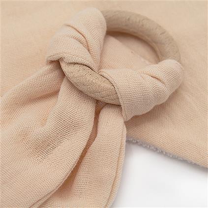 Babyjem Ahşap Diş Kaşıyıcılı Bürümcük Müslin Önlük 736 Somon