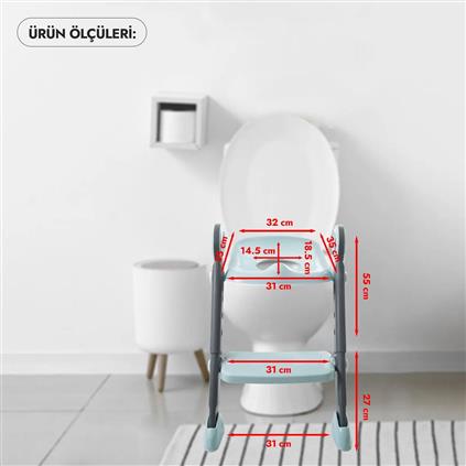 Babyjem Basamaklı & Katlanır Klozet Adaptörü 861 Antrasit