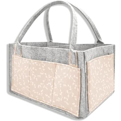 Babyjem Keçe Anne Bebek Bakım Çantası 772 Somon Çiçek