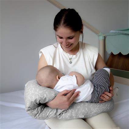 Babyjem Çok Fonk.Baş Destekli Emzirme Minderi 737 Gri Çiçek