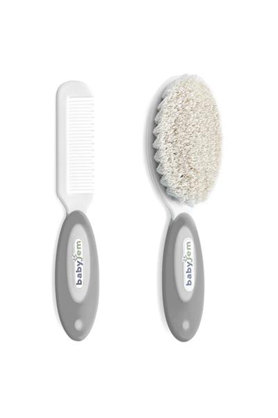Babyjem Doğal Kıl Fırça Tarak Seti 519 Gri