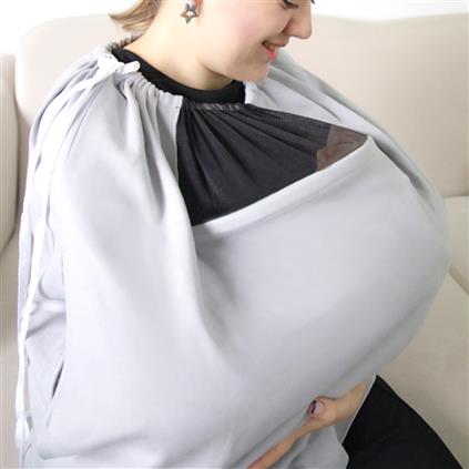 Babyjem Tül Pencereli Emzirme Önlüğü 735 Gri