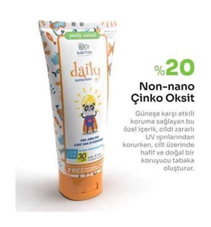 Babyton Bebek Ve Çocuklar İçin Günlük Güneş Koruyucu Krem 50 Ml