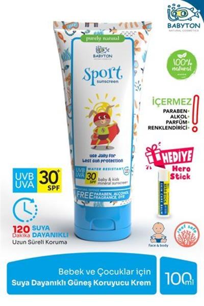 Babyton Bebek Ve Çocuklar İçin Suya Dayanıklı Güneş Koruyucu Krem 100 Ml
