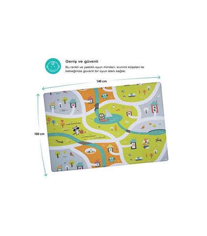 Bblüv Mülti Oyun Halısı 140X100 Cm Şehir