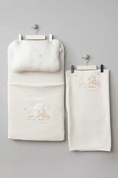 Bebitof Ay Ve Ayıcık 3'Lü Alt Açma Seti 50055 Ekru