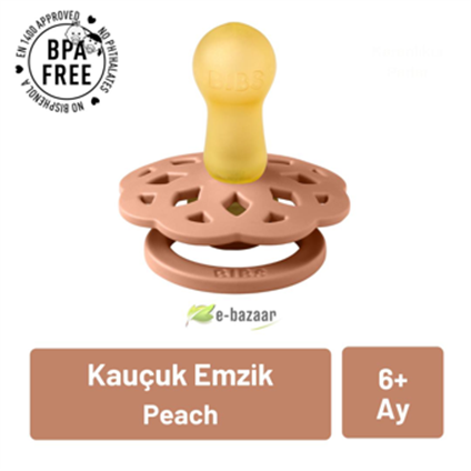Bibs Boheme Kauçuk Emzik 6-18 Ay Peach