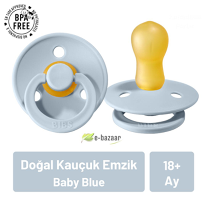 Bibs Colour Kauçuk Emzik 18+ Ay Baby Blue