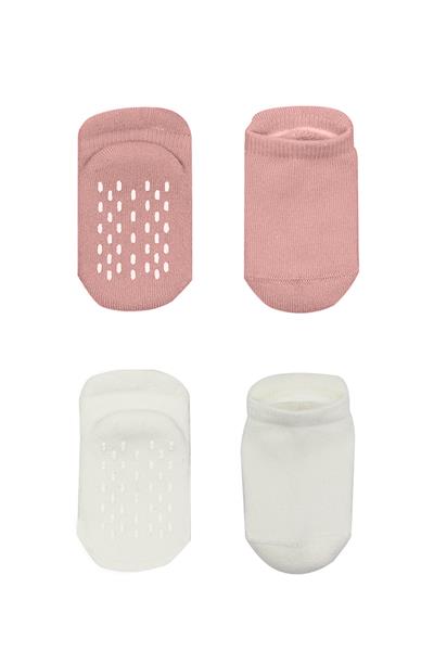 Bistyle 2'Li Altı Havlu Sneakers Kaymaz Çorap 20501 Ekru Pudra