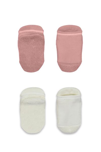 Bistyle 2'Li Altı Havlu Sneakers Kaymaz Çorap 20501 Ekru Pudra