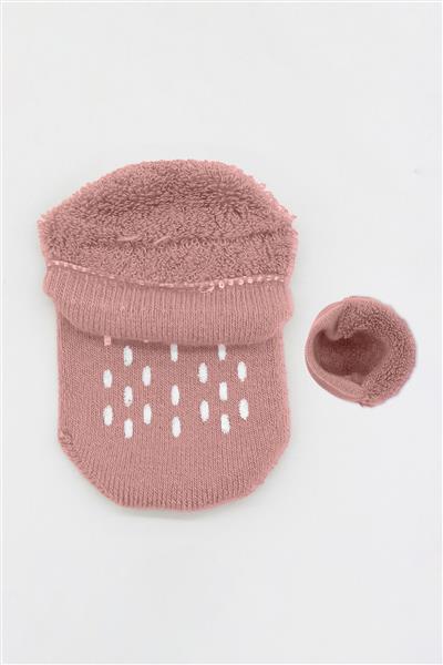 Bistyle 2'Li Altı Havlu Sneakers Kaymaz Çorap 20501 Ekru Pudra