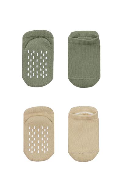 Bistyle 2'Li Altı Havlu Sneakers Kaymaz Çorap 20501 Nil Bej