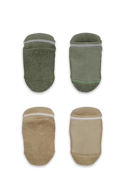 Bistyle 2'Li Altı Havlu Sneakers Kaymaz Çorap 20501 Nil Bej