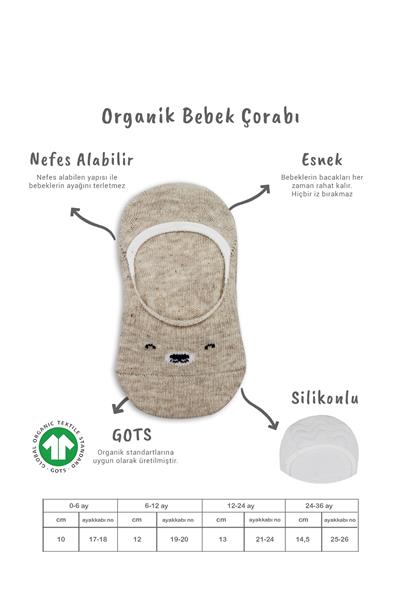 Bistyle 2'Li Babet Cute Face Penye Çorap 30103 Bej Beyaz