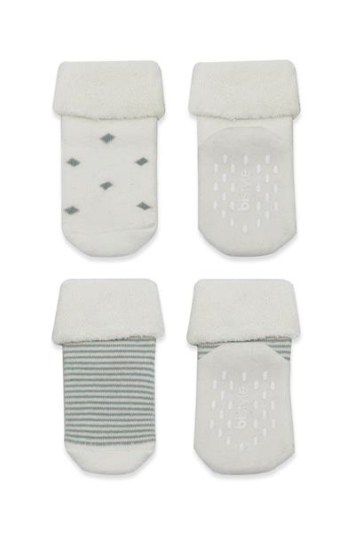 Bistyle 2'Li Havlu Soket Kaymaz Çorap 10504 Nil Ekru