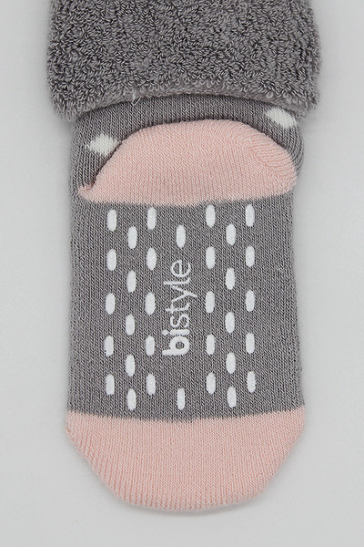 Bistyle 2Li Havlu Soket Kaymaz Point Girl 10505 Gri Pudra