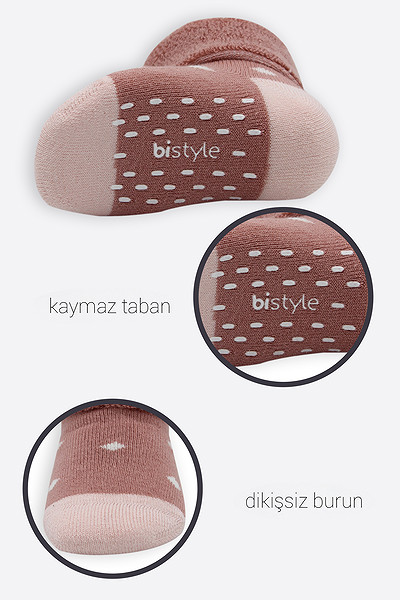 Bistyle 2Li Havlu Soket Kaymaz Point Girl 10505 Pudra Pembe