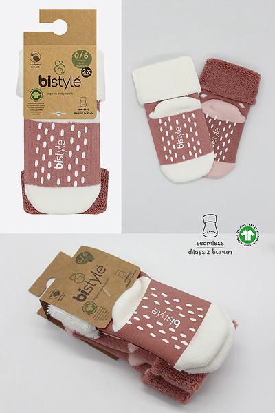 Bistyle 2Li Havlu Soket Kaymaz Point Girl 10505 Pudra Pembe