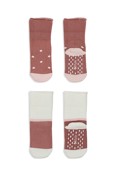 Bistyle 2Li Havlu Soket Kaymaz Point Girl 10505 Pudra Pembe