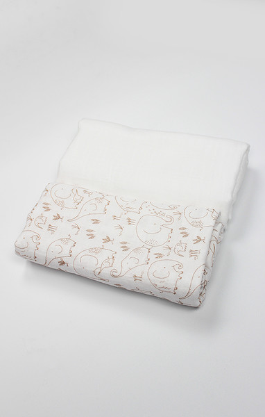 Bistyle 2Li Müslin Battaniye Little Elephant Kutulu 70141 75X75cm Beyaz