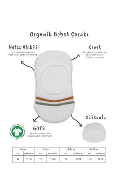 Bistyle 2'Li Penye Babet Silikon Çemberli Çorap 30102 Hardal Beyaz