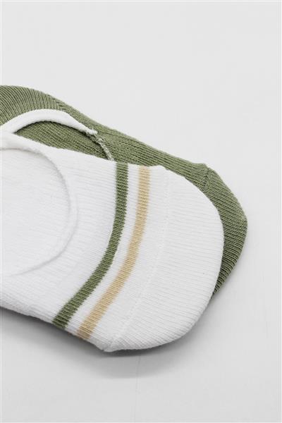 Bistyle 2'Li Penye Babet Silikon Çemberli Çorap 30102 Nil Beyaz
