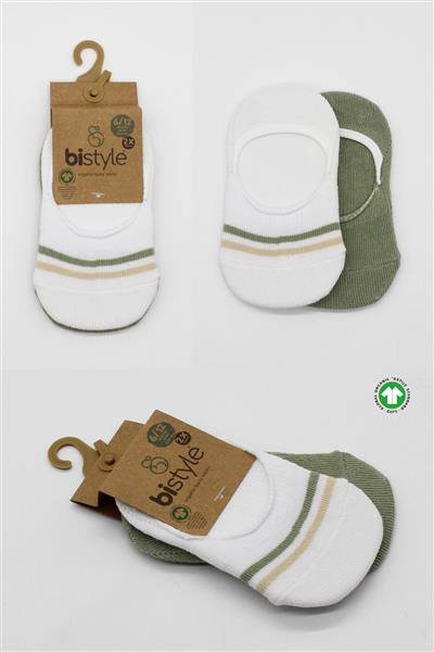 Bistyle 2'Li Penye Babet Silikon Çemberli Çorap 30102 Nil Beyaz