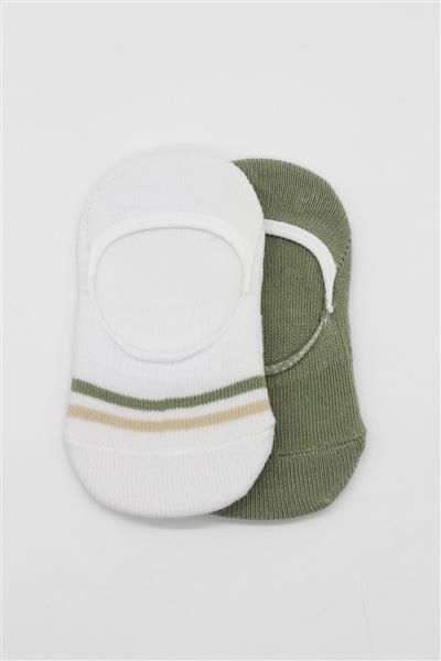 Bistyle 2'Li Penye Babet Silikon Çemberli Çorap 30102 Nil Beyaz