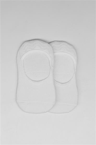 Bistyle 2'Li Penye Babet Silikonlu Basic Çorap 30104 Beyaz Beyaz