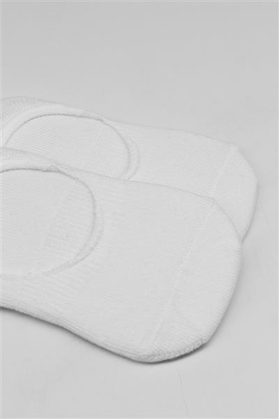 Bistyle 2'Li Penye Babet Silikonlu Basic Çorap 30104 Beyaz Beyaz